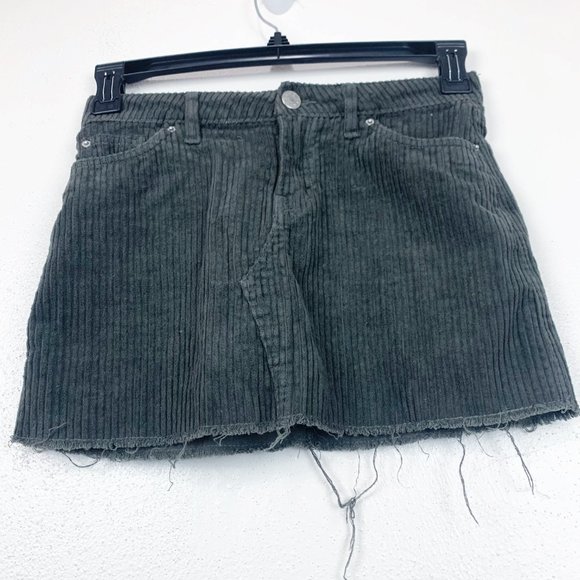 BDG Skirt Women Extra Small Grey Corduroy Frayed Mini Casual Bottoms Urban Out - Picture 8 of 8
